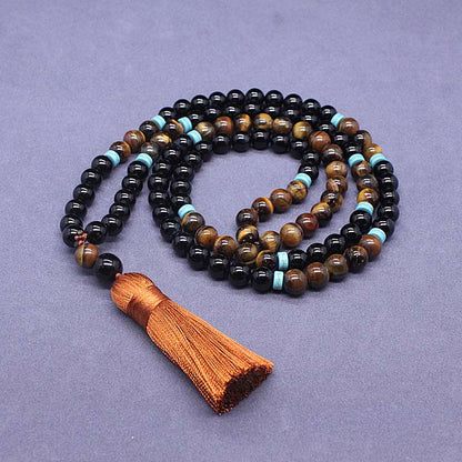 Buddha Essence Tibetan Black Onyx Peaceful Mala Set