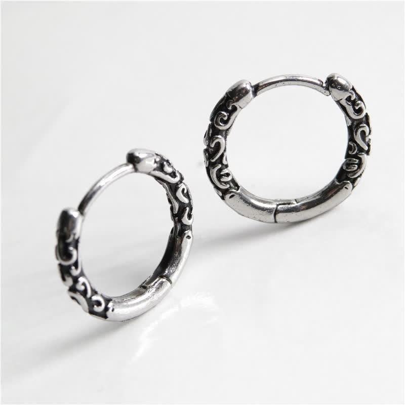 Buddha Essence Viking Celtic Hoop Titanium Steel Balance Earrings Earrings BS 1