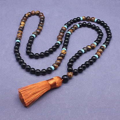 Buddha Essence Tibetan Black Onyx Peaceful Mala Set