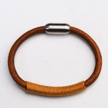 Buddha Essence Tibetan Leather Handmade Five Elements Luck Braid String Buckle Bracelet