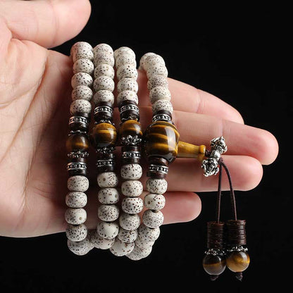 Buddha Essence Handmade Tibetan Tiger Eye Bodhi Seed Peace Bracelet