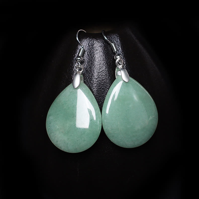 Buddha Essence Natural Aventurine Dangle Healing Drop Earrings Earrings BS 2